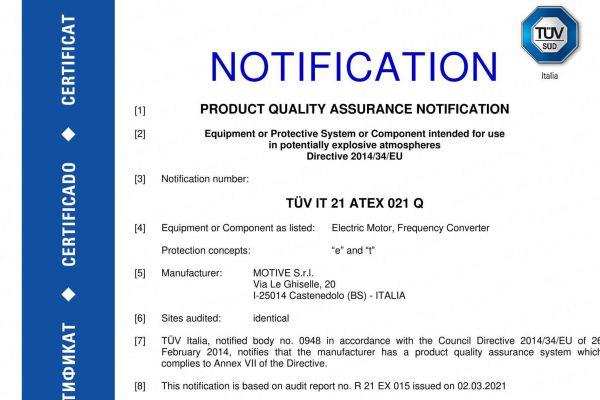 Not only its products, but also Motive itself is ATEX