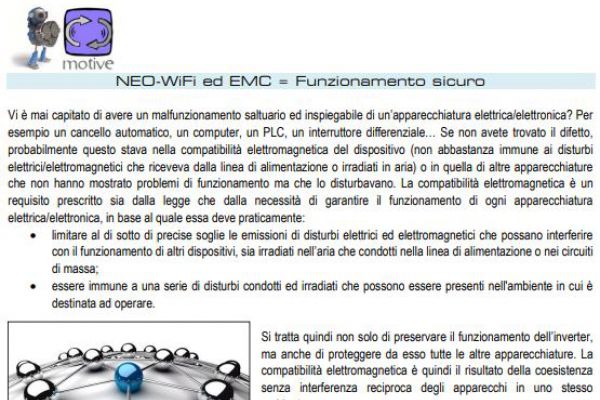 La CEM de NEO-WiFi = Funcionamiento seguro 