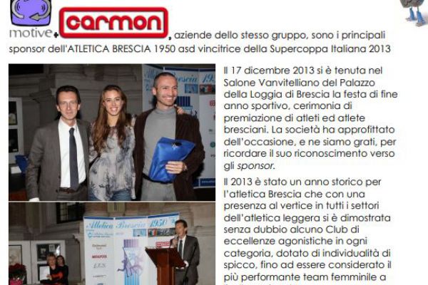 motive sponsor di Atletica Brescia, vincitrice supercoppa italiana 2013