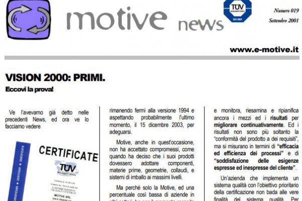 VISION 2000: PRIMI. Eccovi la prova!